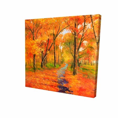 FONDO 32 x 32 in. Autumn Trail in the Forest-Print on Canvas FO2788207